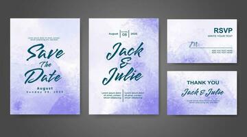 Wedding invitation with abstract watercolor background vector