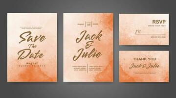 Wedding invitation with abstract watercolor background vector