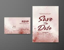 Wedding invitation with abstract watercolor background vector