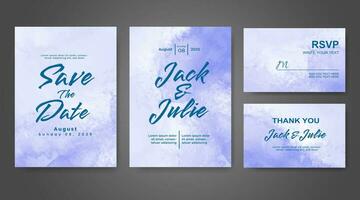 Wedding invitation with abstract watercolor background vector