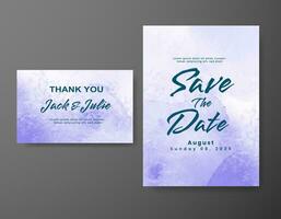 Wedding invitation with abstract watercolor background vector