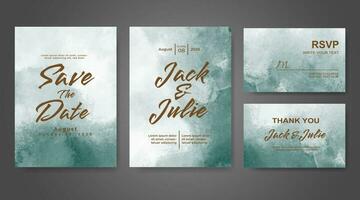 Wedding invitation with abstract watercolor background vector