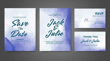 Wedding invitation with abstract watercolor background vector