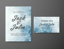 Wedding invitation with abstract watercolor background vector