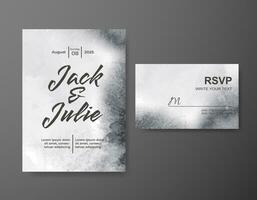 Wedding invitation with abstract watercolor background vector