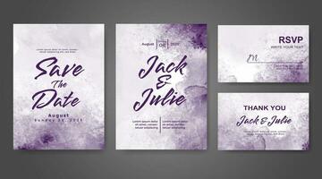 Wedding invitation with abstract watercolor background vector