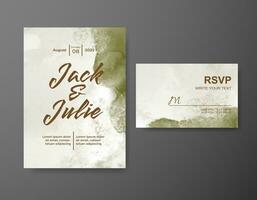 Wedding invitation with abstract watercolor background vector