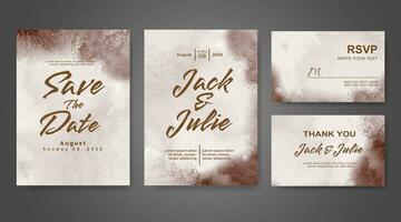 Wedding invitation with abstract watercolor background vector