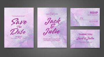 Wedding invitation with abstract watercolor background vector