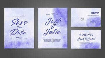 Wedding invitation with abstract watercolor background vector