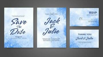 Wedding invitation with abstract watercolor background vector