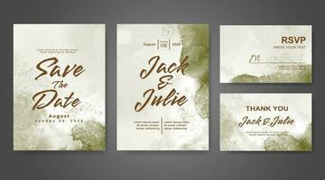 Wedding invitation with abstract watercolor background vector