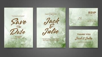 Wedding invitation with abstract watercolor background vector