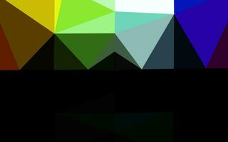 Dark Multicolor, Rainbow vector shining triangular template.