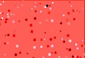 Light Red vector template with crystals, circles, squares.