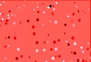 Light Red vector template with crystals, circles, squares.