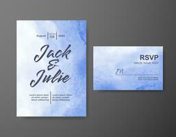 Wedding invitation with abstract watercolor background vector