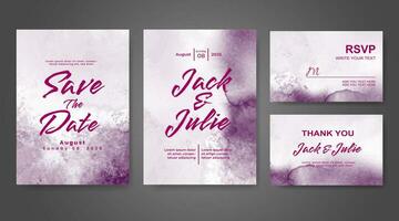 Wedding invitation with abstract watercolor background vector