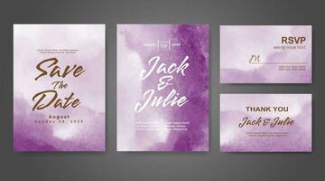 Wedding invitation with abstract watercolor background vector