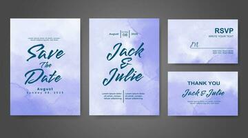 Wedding invitation with abstract watercolor background vector