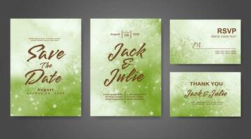 Wedding invitation with abstract watercolor background vector