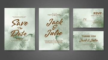 Wedding invitation with abstract watercolor background vector