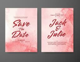 Wedding invitation with abstract watercolor background vector