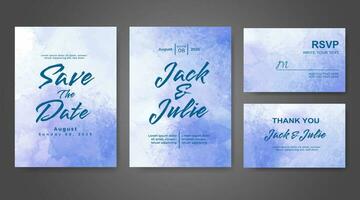 Wedding invitation with abstract watercolor background vector