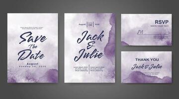 Wedding invitation with abstract watercolor background vector