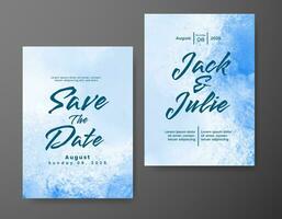 Wedding invitation with abstract watercolor background vector