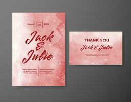 Wedding invitation with abstract watercolor background vector