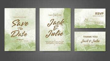 Wedding invitation with abstract watercolor background vector