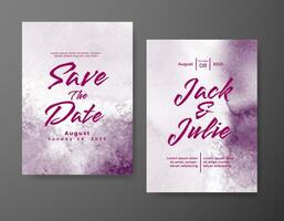 Wedding invitation with abstract watercolor background vector