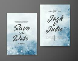 Wedding invitation with abstract watercolor background vector