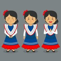 Dominican Republic Character with Various Expression vector