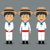 Dominican Republic Character with Various Expression vector