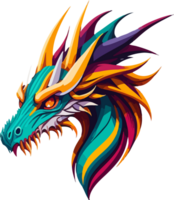 colorato Drago logo portafortuna con ai generativo png