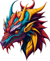 Colorful Dragon Logo Illustration with AI Generative png