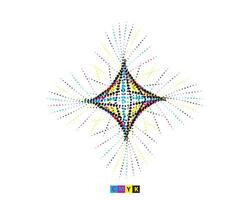 background with a star, a colorful abstract design with dots, abstract cmyk halftone dots, abstract halftone dot wave vector illustration, illustration of a fingerprint, 3d graphic of a symbol