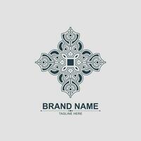 Elegant ornament style line art logo vector