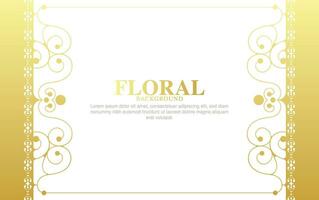 Gold Ornamental floral frame decorative design poster  Keywords vector