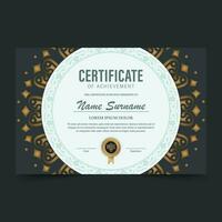 Luxury black and gold certificate with gold frame color vector