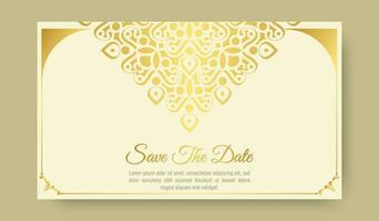 Gold invitation background style ornamental pattern vector