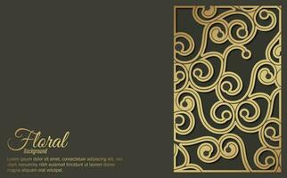 fondo de marco floral decorativo dorado de lujo vector