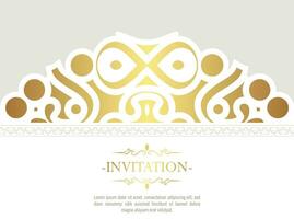 Gold invitation background style ornamental pattern vector