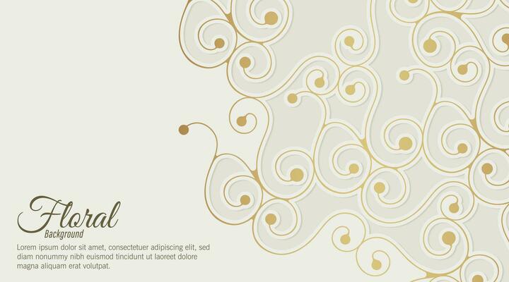white and gold floral ornament background