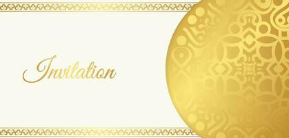 Gold invitation background style ornamental pattern vector