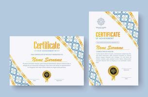 Achievement certificate best award diploma vector