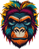 coloré gorille logo mascotte ai génératif png