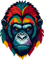 färgrik gorilla logotyp begrepp ai generativ png